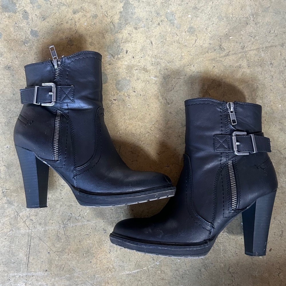 Black ankle boots, 3.5in heel